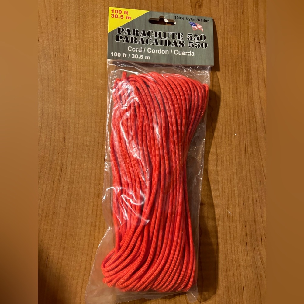 Orange parachute cord 550